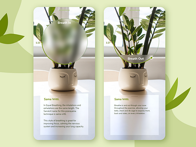 Breath App app app design application colors design green health meditation mental mindfulness minimal mobile app motion nature product sepideh yazdi sepidy ui ux yoga