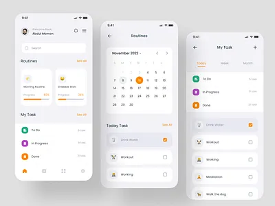 Productivity Mobile App app clean habit mobile mobile app organize project product design productivity productivity app productivity mobile app project task task management task management mobile app task managgement app todo todolist tracker ui uiux ux