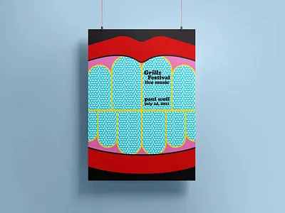 Pop-Art My Trunk diamonds grill herman miller illustration mouth pop art poster stephen frykholm stickermule vector