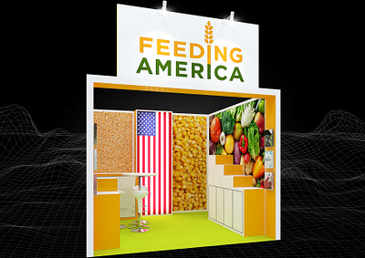 Feeding America 3x3 Exhibition Booth 3d 3x3 america backdrop booth branding charity design event exhibition expo fair food bank fundraiser lightbox render show space united states