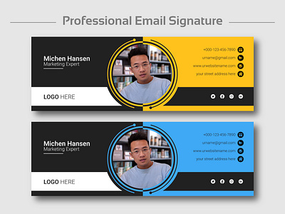 Unique Email Signature Design Template background