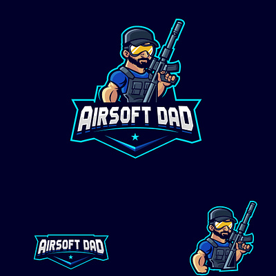 Airsoft Dad graphic design illustration logo sportlogo typography