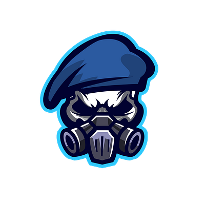 Skull Blue Barret design graphic design illustration logo sportlogo typography vector