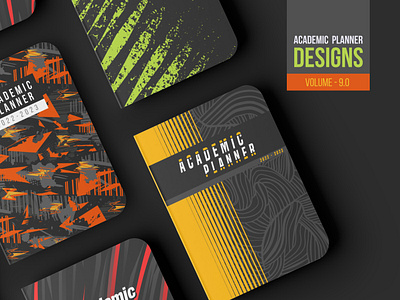 Academic Planner Cover Design volume 9.0 book cover cover design design digital illustration grey illustration illustration digital minimal neon orange retro design sports design vector