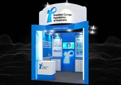 Prostate Cancer Foundation 3x3 Exhibition Booth 3d 3x3 awareness booth branding cancer charity design event exhibition expo fair foundation fundraiser fundraising render space stand