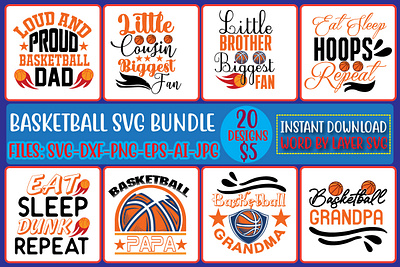 Basketball Svg Bundle dxf
