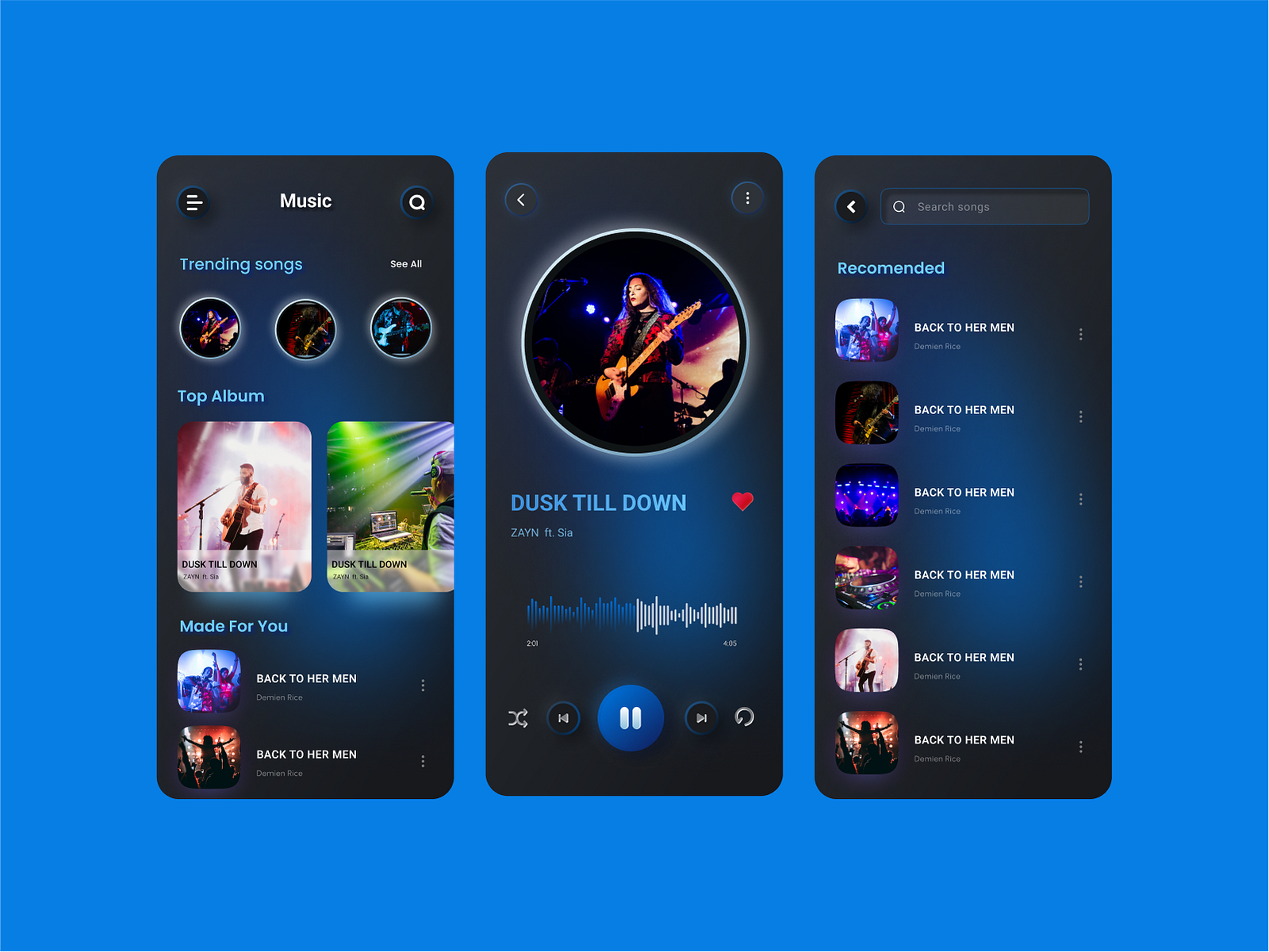 Music App UI | Music Player App Design by Third Eye Innovations on Dribbble