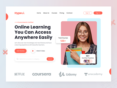 Online Course Landing Page branding courses design dribbble2023 education education course figma homepage landing page learning mentors online courses student study teacher ui ui design user interface ux website