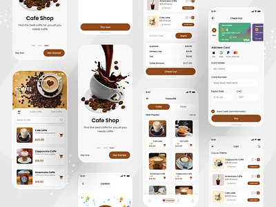 Cafe shop mobile app ui design cafe cafe app cafe shop cappuccino coffee cold cafe espresso food food and cafee food delivery fresh cafe hot cafe mobile cafe shop mobile ui design restaurant app restaurent ui ui design uiux zeal cafe