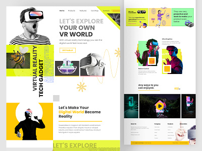 Augmented Reality Website Landing Page Template ar artificial intelligence augmented reality future futuristic landing page landing page ui meta minimal product design ui virtual reality vr web design website