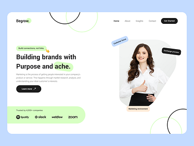 BeGrow. - Hero Page! ⚡️ 3d animation app branding design designing dribbble graphic design icon illustration logo minimal motion graphics popular trending typography ui ux vector web