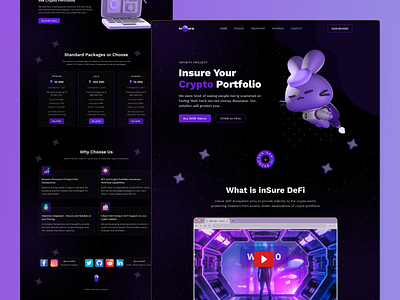 inSure DeFi- Crypto landing page. agency agency website creative agency creative direction design digital agency home page interface mobile website nft portfolio portfolio website responsive responsive layout responsive website ui user experience ux web design website design