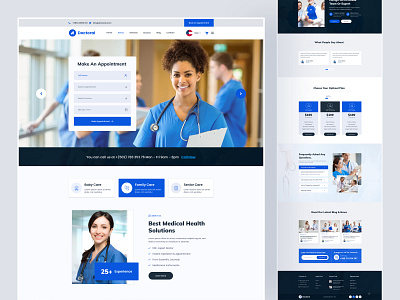 Doctoral-Healthcare Service Website Landing Page - v2 design doctor doctorappointment landing layout mobile app online medical website redesign ui ux web design