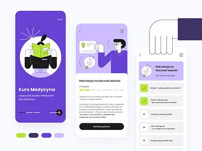 Course: Medicine - mobile app 2d app course e learning education learning learning app medical medicine mobile app mobile application mobile design mobile illustration school student ui ui mobile uiux design university ux