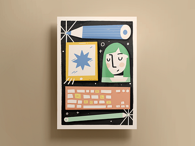 Geometric Illustration character creative dribbbleweeklywarmup geometric illustration procreate shapes tools work