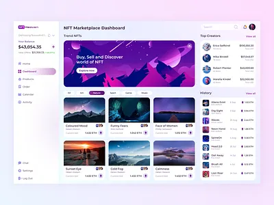 NFT Marketplace Dashboard dashboard design desktop app product design ui uidesign uiux ux