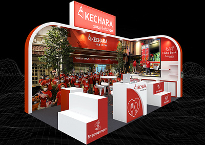Kechara Soup Kitchen 3x6 Exhibition Booth 3d 3x6 backdrop backwall booth branding charity design donation event exhibition expo fair foodbank fundraiser render show soupkitchen space stand