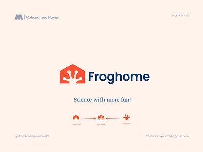 Froghome is a science teaching institution 99 design logo abcdefghijklmnopqrstuvwxyz blockchain brand identity design branding combination mark creative logo crypto education graphic design guideline logo design logo trend minimal logo modern education modern science science technology timeless logo vector