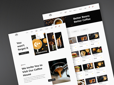 Espresso – Odoo Coffee Shop UI Theme branding caféwebsite coffeeshop logo motion graphics odootheme onlineordering ui webdesign