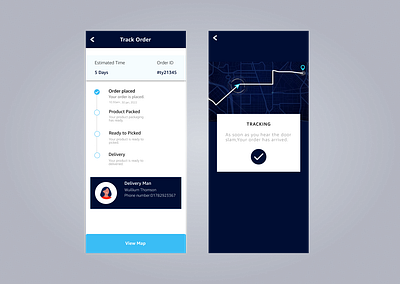 Tracking Order app design ui ux