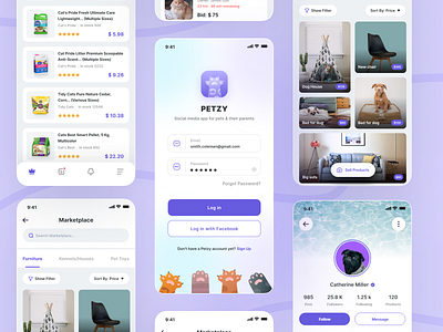 Petzy - Pet Shop & Pet Care App app app design clean design dog dog app ios mobile mobile app mobile design mobile ui pet pet app pet care pet care app simple ui ui ux design uidesign ux