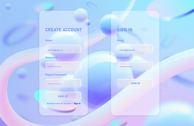 Sign up and Sign in ui