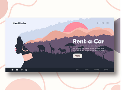 Car Rental Landing Page clouds cosmetics design glamour graphic design illustration sunrise