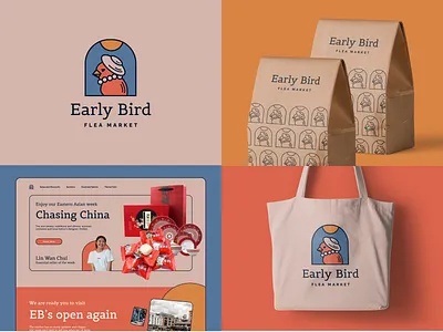 Early Bird: Flea Market Branding brand identity branding character logo design graphic design illustration logo vector