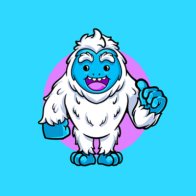 yeti 2dillustration character characterdesign design illustration snow snowboard vector yeti