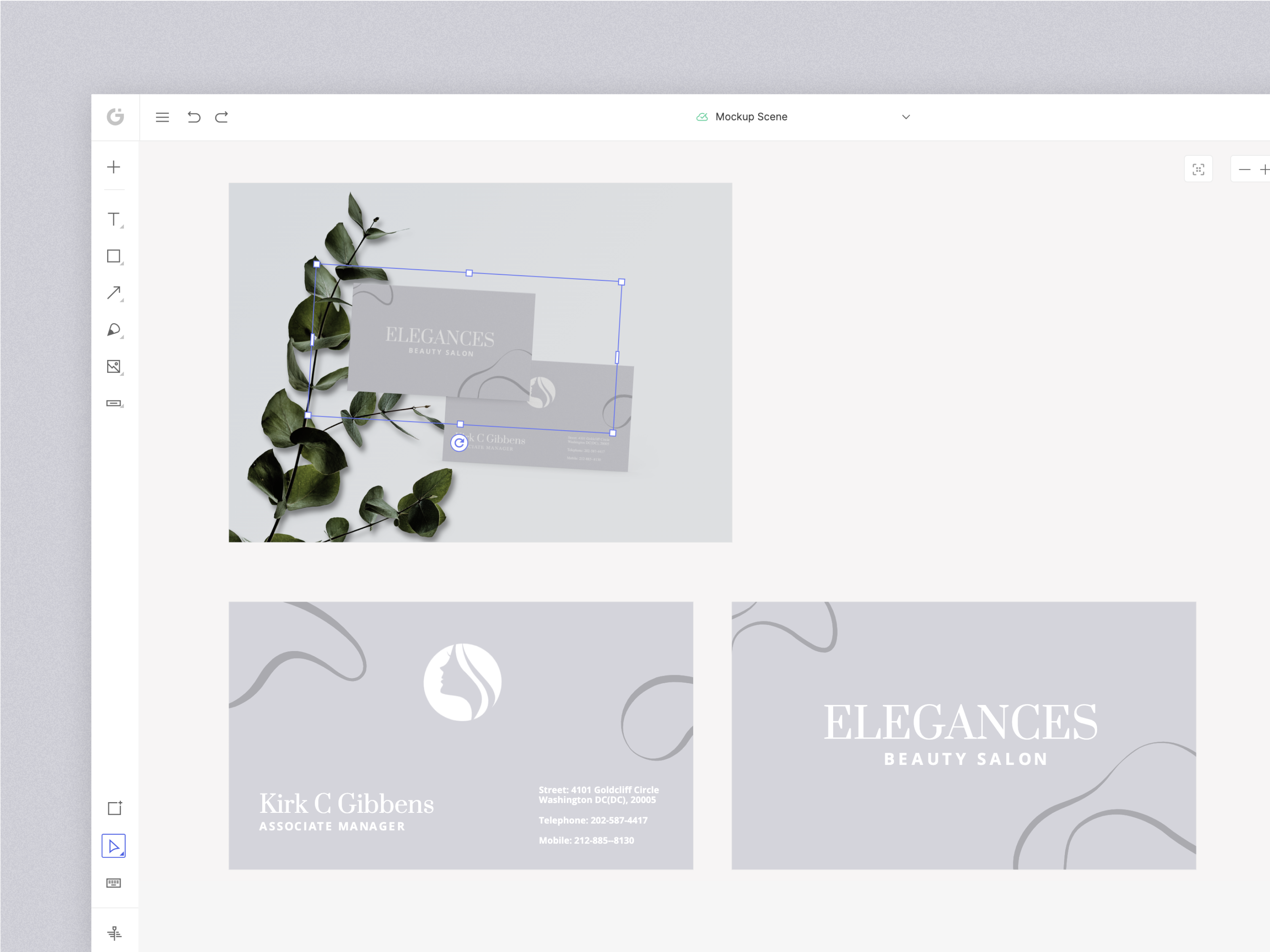 Minimal Business Card Mockup Scene