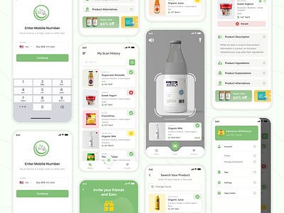 Scan & Verify Halal products - App Design adobe app design design food food product halal ill illustration mobile products scan ui ux verify