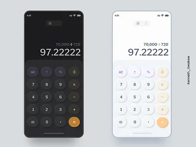 Calculator #DailyUi #neumorphism app calculator dark theme figma mobileapp mobileui neumorphism uidesign uiux
