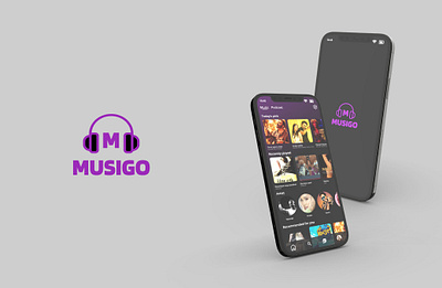 Musigo music player Application Design(Dark mode) case study design ui ux