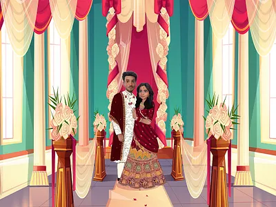 Couple Wedding Caricature Art 3d caricature art character design couple couple caricature art graphic design illustration wedding