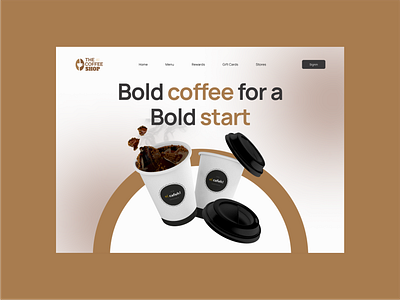 Coffee Shop Web Banner Design | Coffee Shop Landing Page app branding cafe coffee landing page landingpage restaurant ui ux web design webapp website