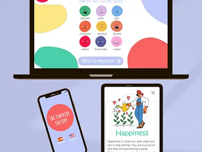 The empathy factory - App/responsive website design-Adobe XD app design design illustration ui ux design website design