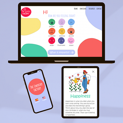 The empathy factory - App/responsive website design-Adobe XD app design design illustration ui ux design website design