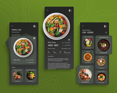 Food Recipe Mobile App 🍲 branding design design layout figma food food app graphic design mobile app ui user experience user interface