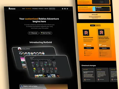 RoGold - Landing Page design ui web design