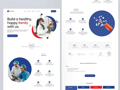 Primaxa : Medical Website Landing Page. branding landing page medical ui website