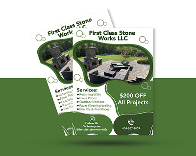 First Class Stone Works LLC Flyer Design adobe illustrator adobe indesign adobe photoshop banner branding brochure business card business flyer creative flyer deisgn design flyer flyer design graphic design illustration leaflet logo magazine design poster ui