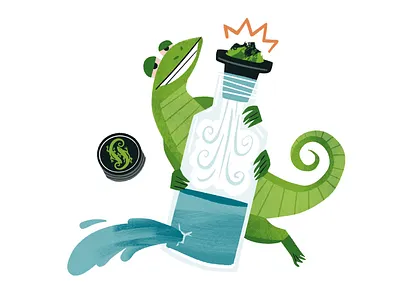 SOBE Bottle cannabis character drawing illustration lifestyle