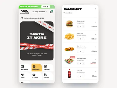 Welcome House Website branding delivery design fonts food illustration logo mobile ui ux vector website