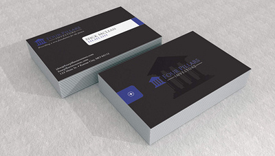 Four Pillars Business Cards Mockup branding business cards graphic design logo