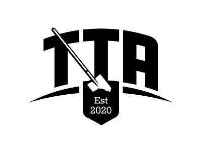 TTA Logo adventure bike branding design dig font landscaping logo mountain bike mtb outdoors shovel single colour trail typo typography