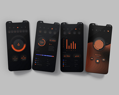 Sleep Tracker App UI minimal ui vector