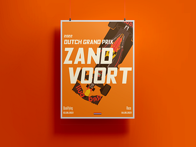 Formula one poster art design dutch figma formula 1 gp grand prix graphic design orange photoshop poster poster design print red bull zandvoort circuit