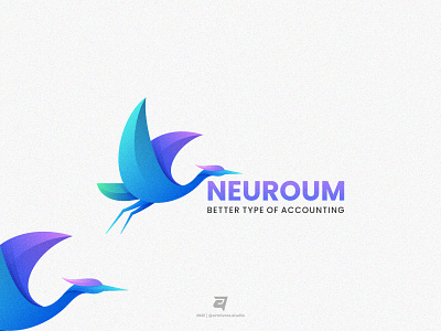 NEUROUM artnivorastudio beauty branding colorful creative design freedom graphic design heron illustration lake logo logoawesome logoinspiration logomaker modern simple technology vector