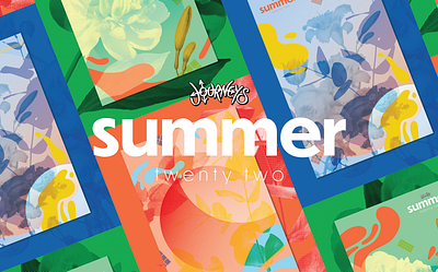 Journeys Summer '22 Poster Campaign graphic design illustration layout poster design risograph screenprinting typography