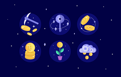 Cryptocurrency icons crypto cryptocurrency icons icons ui vector
